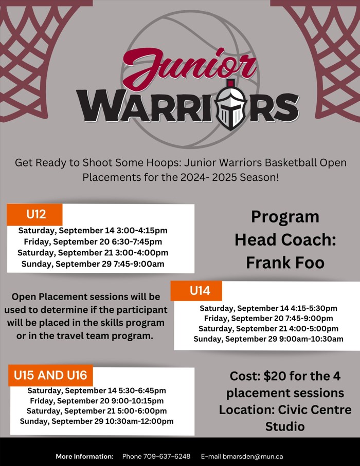 Warriors poster - junior basketball